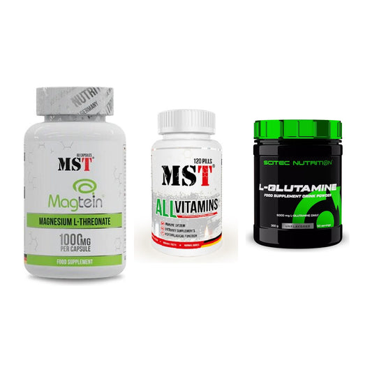 Ausdauer-Set: MST Magnesium + MST All Vitamins + Scitec L-Glutami – alle enthaltenen Artikel