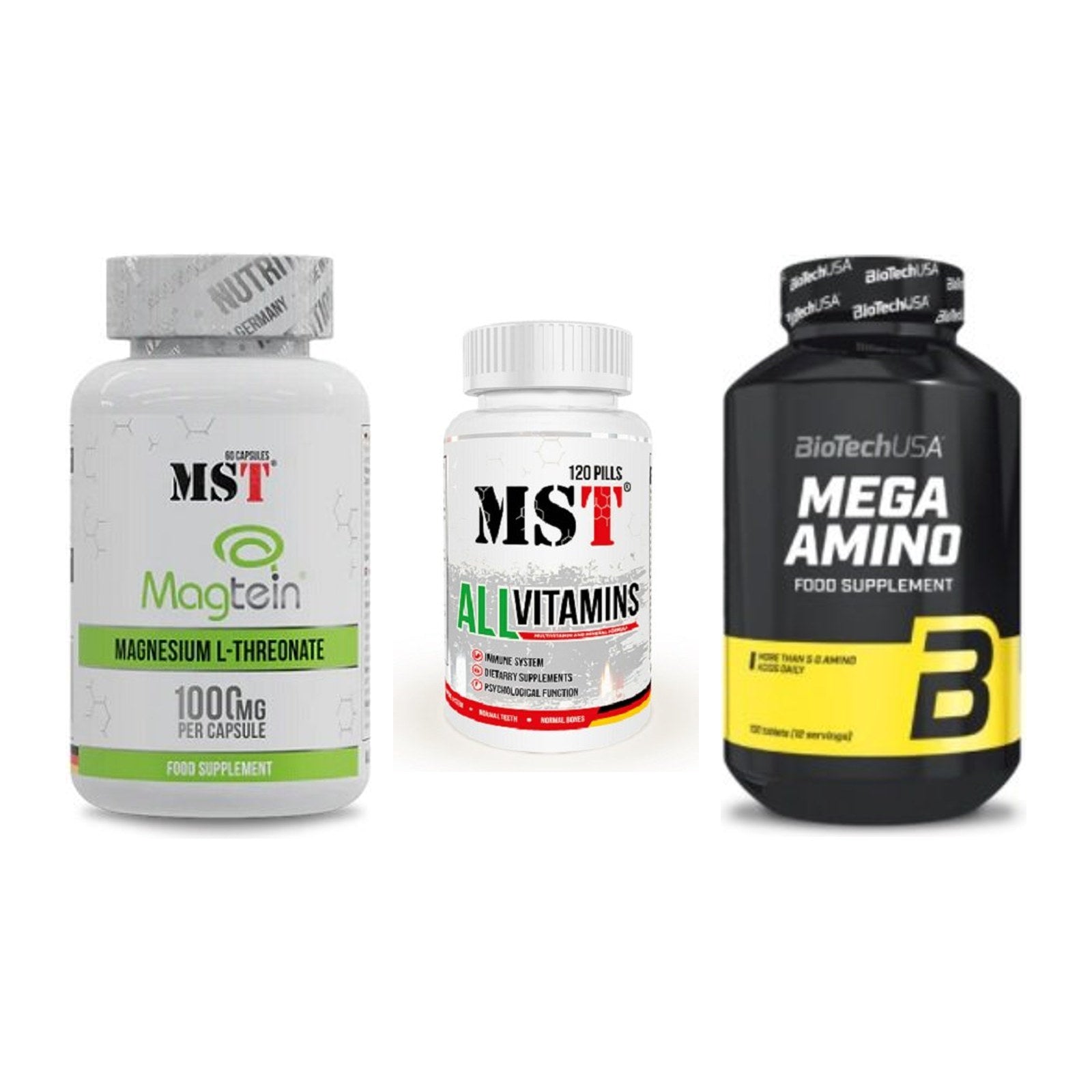 Ausdauer-Set: MST Magnesium + MST All Vitamins + BioTech Mega – alle enthaltenen Artikel