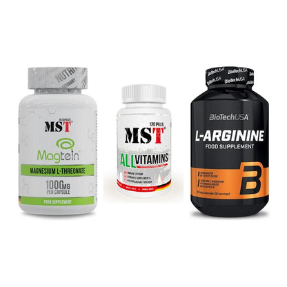 Ausdauer-Set: MST Magnesium + MST All Vitamins + BioTech L-Argini – alle enthaltenen Artikel