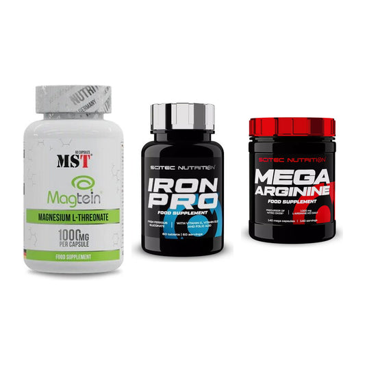 Ausdauer-Set: MST Magnesium + Scitec Iron Pro + Scitec Mega – alle enthaltenen Artikel