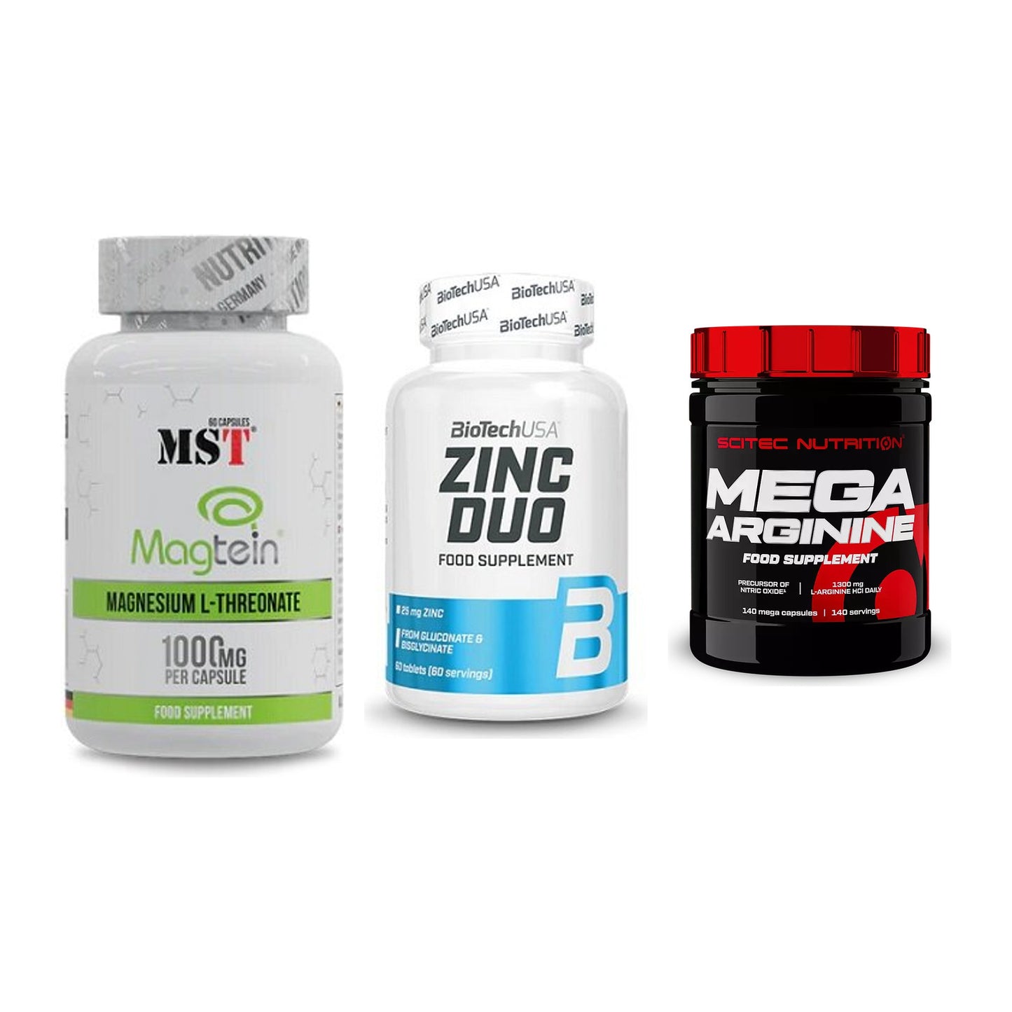 Ausdauer-Set: MST Magnesium + BioTech Zinc Duo + Scitec Mega – alle enthaltenen Artikel