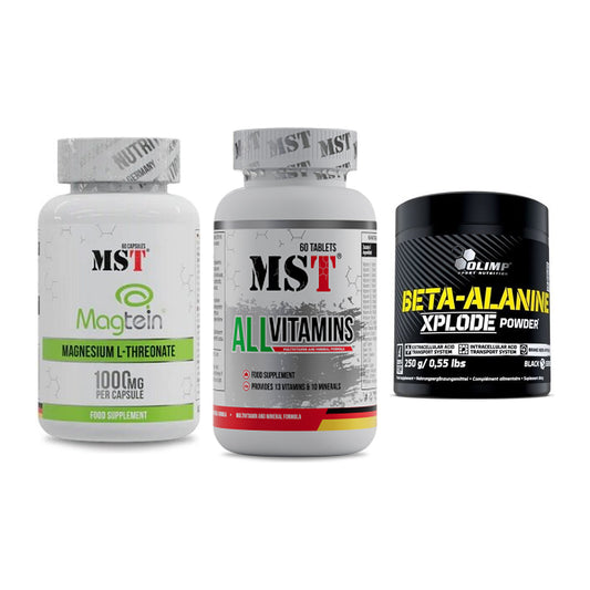 Ausdauer-Set: MST Magnesium + MST All Vitamins + Olimp Beta-Alani – alle enthaltenen Artikel