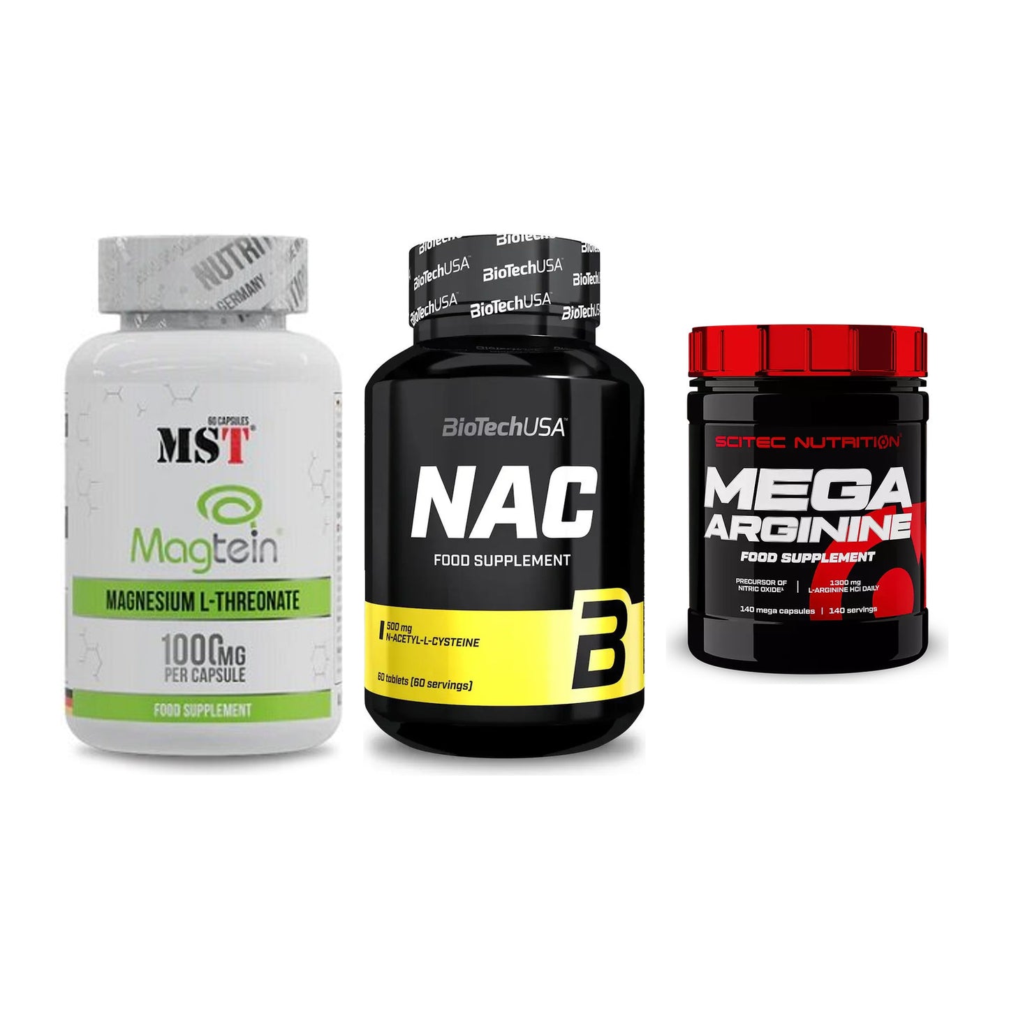 Ausdauer-Set: MST Magnesium + BioTech NAC + Scitec Mega – alle enthaltenen Artikel