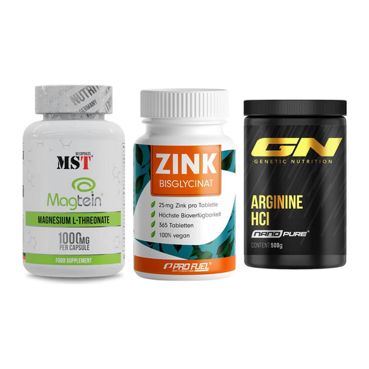 Ausdauer-Set: MST Magnesium + ProFuel Zink + GN Arginine HCL – alle enthaltenen Artikel
