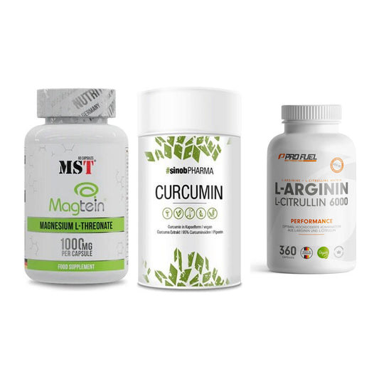 Ausdauer-Set: MST Magnesium + Sinob Curcumin + ProFuel L-Argini – alle enthaltenen Artikel