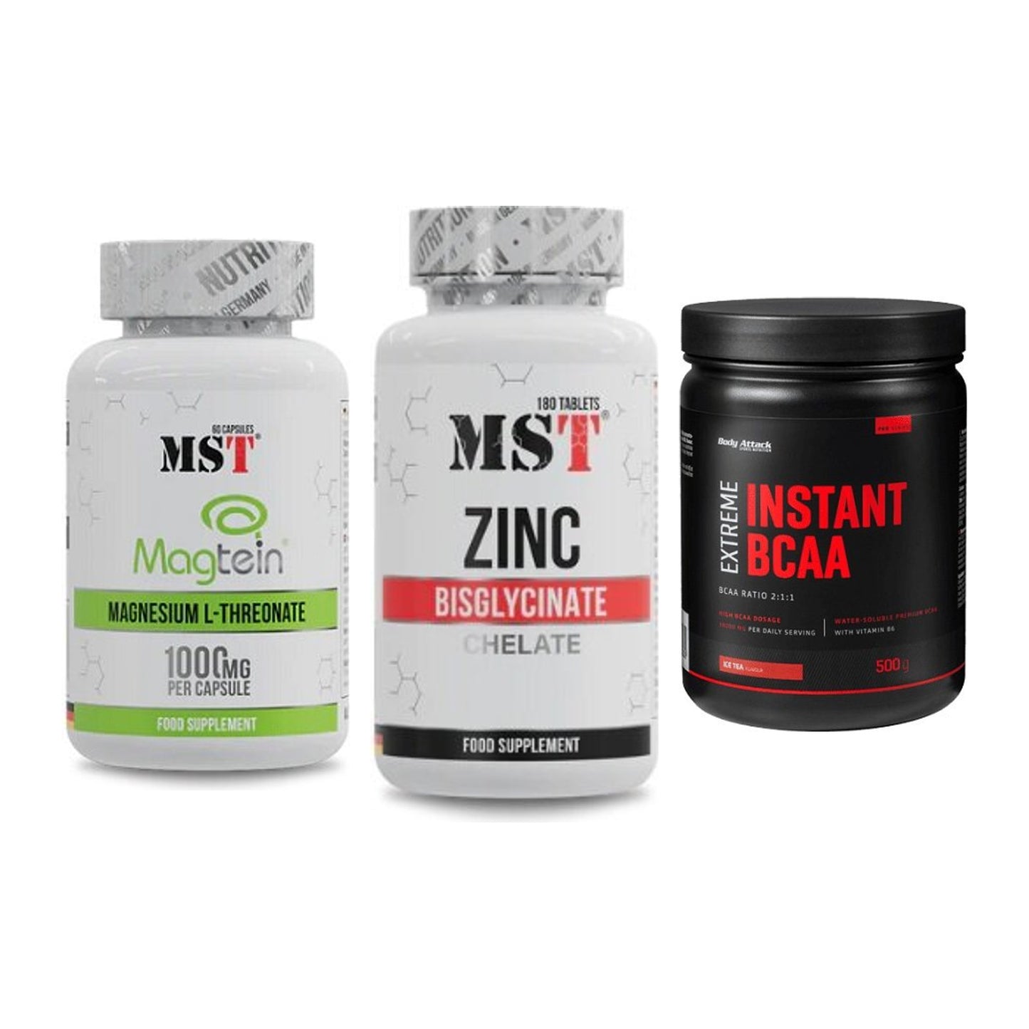 Ausdauer-Set: MST Magnesium + MST Zinc Chelate + Body Attack – alle enthaltenen Artikel