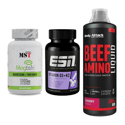 Ausdauer-Set: MST Magnesium + ESN Vitamin D3 + Body Attack Beef – alle enthaltenen Artikel