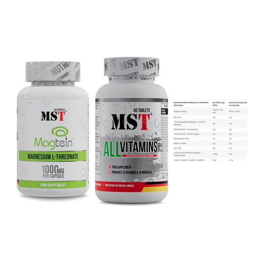 Ausdauer-Set: MST Magnesium + MST All Vitamins + INLEAD L-Arginin – alle enthaltenen Artikel