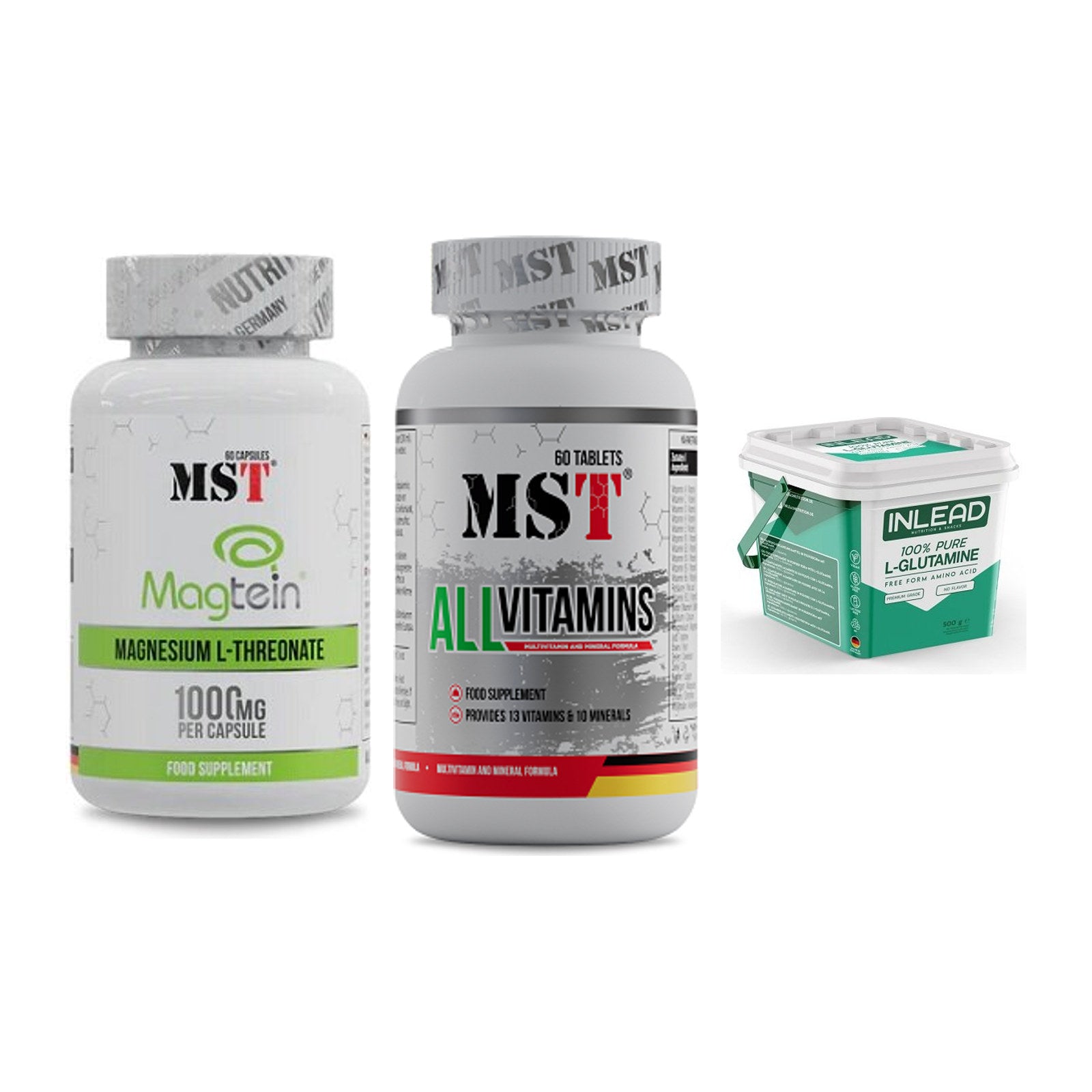 Ausdauer-Set: MST Magnesium + MST All Vitamins + INLEAD L-Glutami – alle enthaltenen Artikel