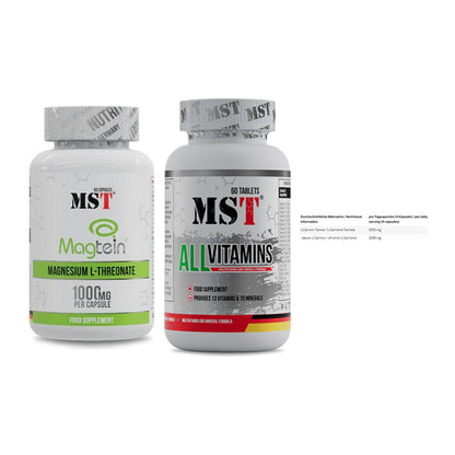 Ausdauer-Set: MST Magnesium + MST All Vitamins + INLEAD L-Carniti – alle enthaltenen Artikel