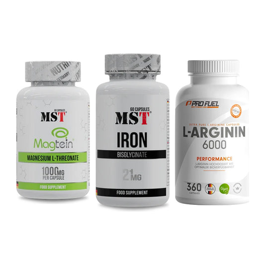 Ausdauer-Set: MST Magnesium + MST Iron Bisglyc + ProFuel L-Argini – alle enthaltenen Artikel
