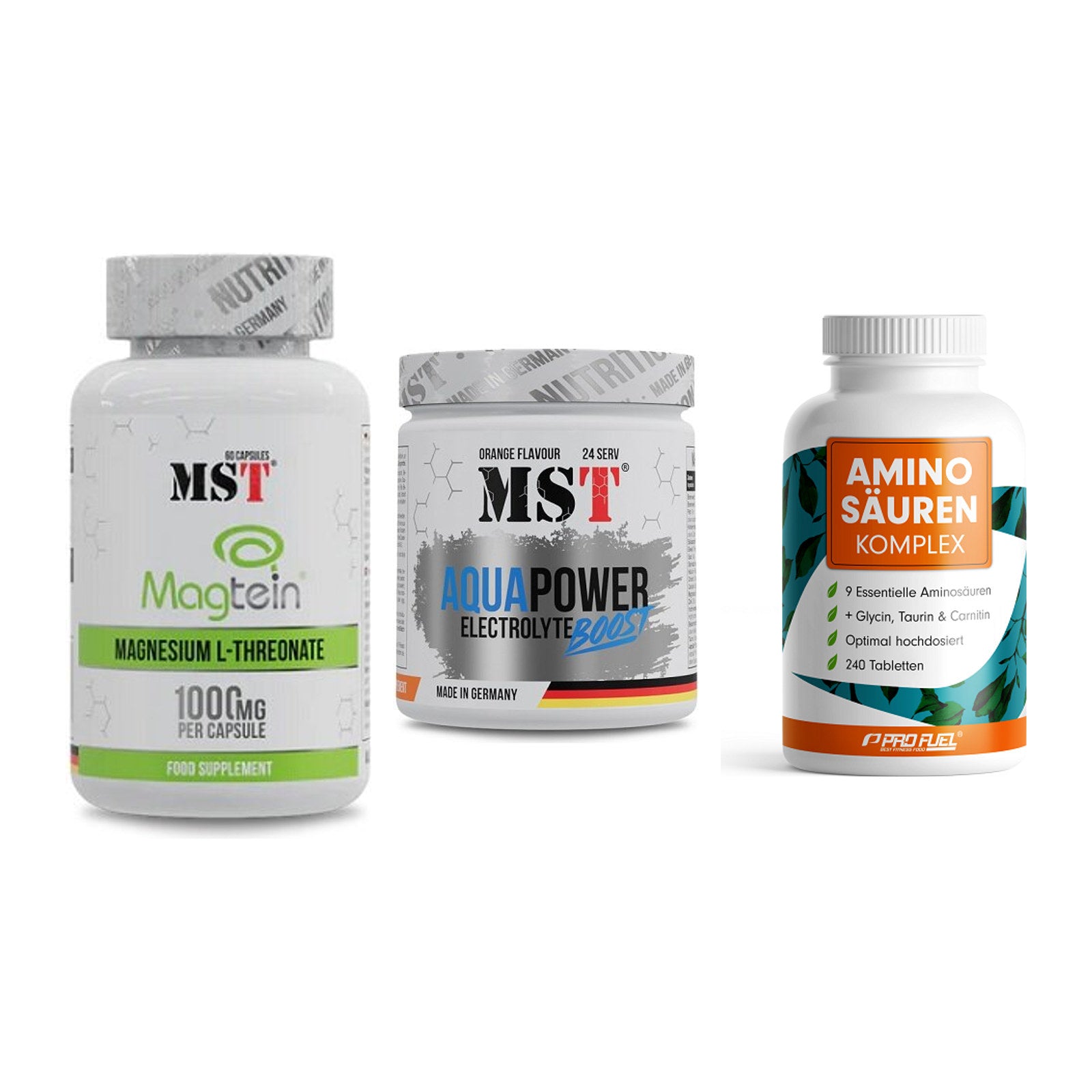 Ausdauer-Set: MST Magnesium + MST Aqua Power + ProFuel Aminosäu – alle enthaltenen Artikel