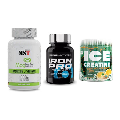 Ausdauer-Set: MST Magnesium + Scitec Iron Pro + FA Nutrition ICE – alle enthaltenen Artikel