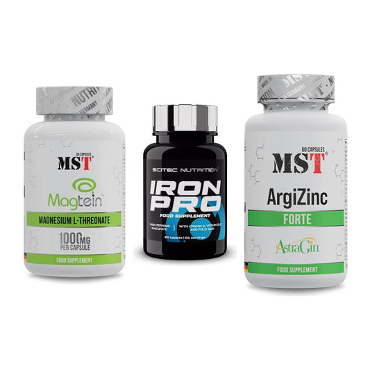 Ausdauer-Set: MST Magnesium + Scitec Iron Pro + MST ArgiZinc – alle enthaltenen Artikel