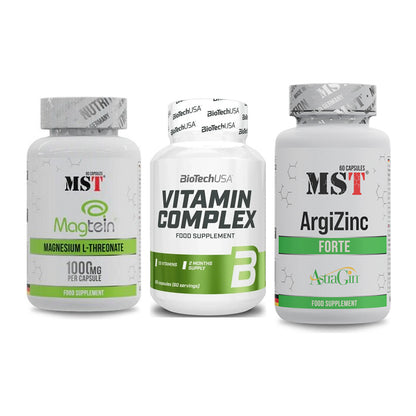 Ausdauer-Set: MST Magnesium + BioTech Vitamin + MST ArgiZinc – alle enthaltenen Artikel