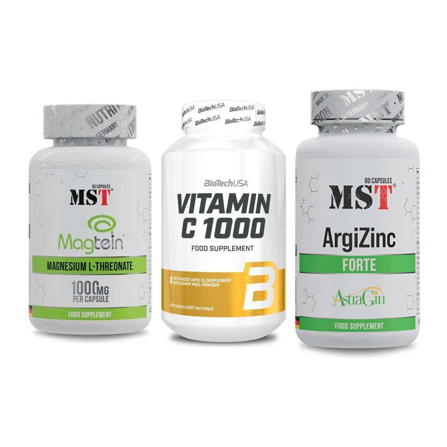 Ausdauer-Set: MST Magnesium + BioTech Vitamin + MST ArgiZinc – alle enthaltenen Artikel