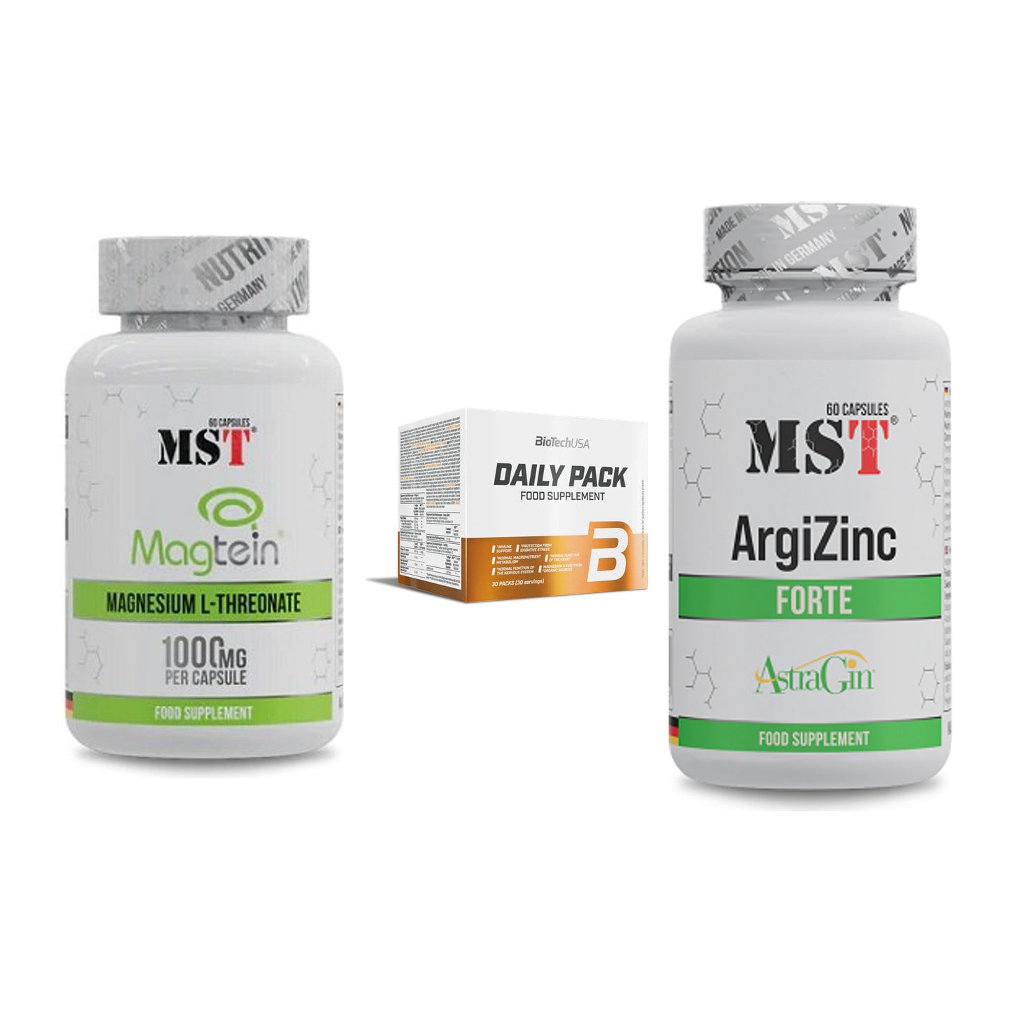 Ausdauer-Set: MST Magnesium + BioTech Daily + MST ArgiZinc – alle enthaltenen Artikel