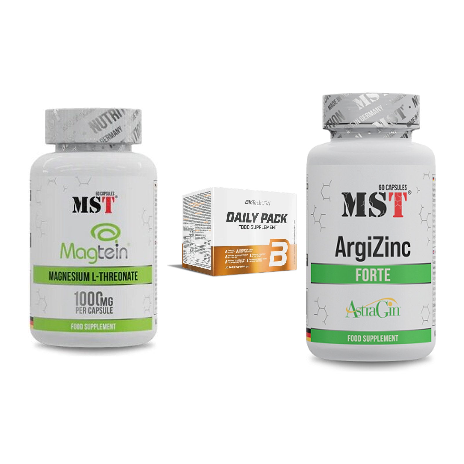 Ausdauer-Set: MST Magnesium + BioTech Daily + MST ArgiZinc – alle enthaltenen Artikel