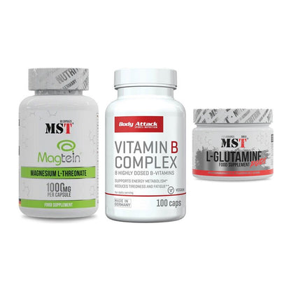 Ausdauer-Set: MST Magnesium + Body Attack + MST Glutamine – alle enthaltenen Artikel