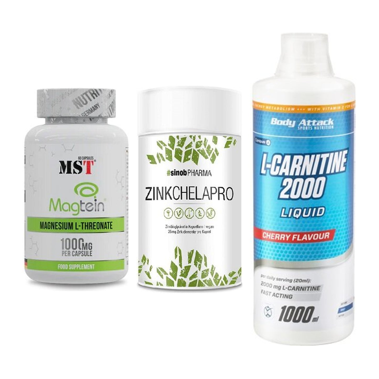 Ausdauer-Set: MST Magnesium + Sinob Zink + Body Attack – alle enthaltenen Artikel