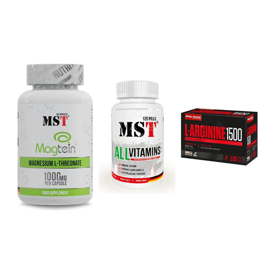 Ausdauer-Set: MST Magnesium + MST All Vitamins + Body Attack – alle enthaltenen Artikel