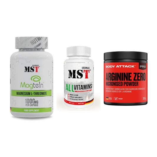 Ausdauer-Set: MST Magnesium + MST All Vitamins + Body Attack 100 – alle enthaltenen Artikel