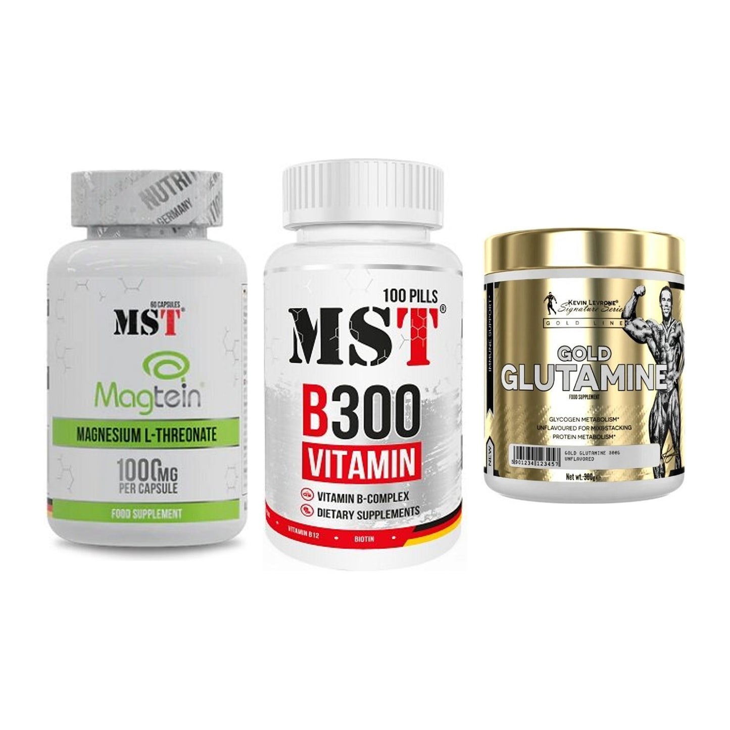 Ausdauer-Set: MST Magnesium + MST B300 B-Compl + Kevin Levrone – alle enthaltenen Artikel