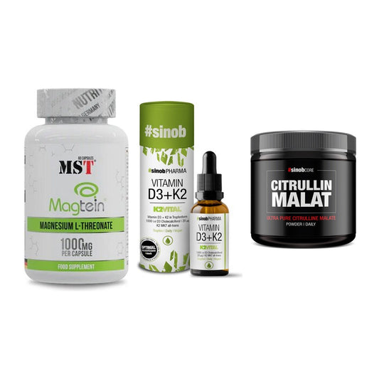 Ausdauer-Set: MST Magnesium + Sinob Vitamin D3 + Sinob Core – alle enthaltenen Artikel