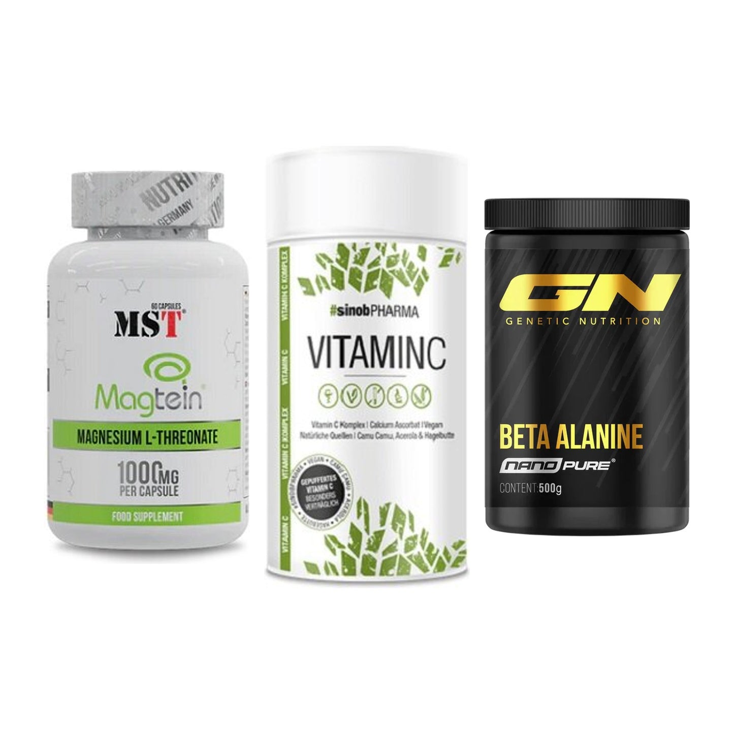 Ausdauer-Set: MST Magnesium + Sinob Vitamin C + GN Nano Beta – alle enthaltenen Artikel