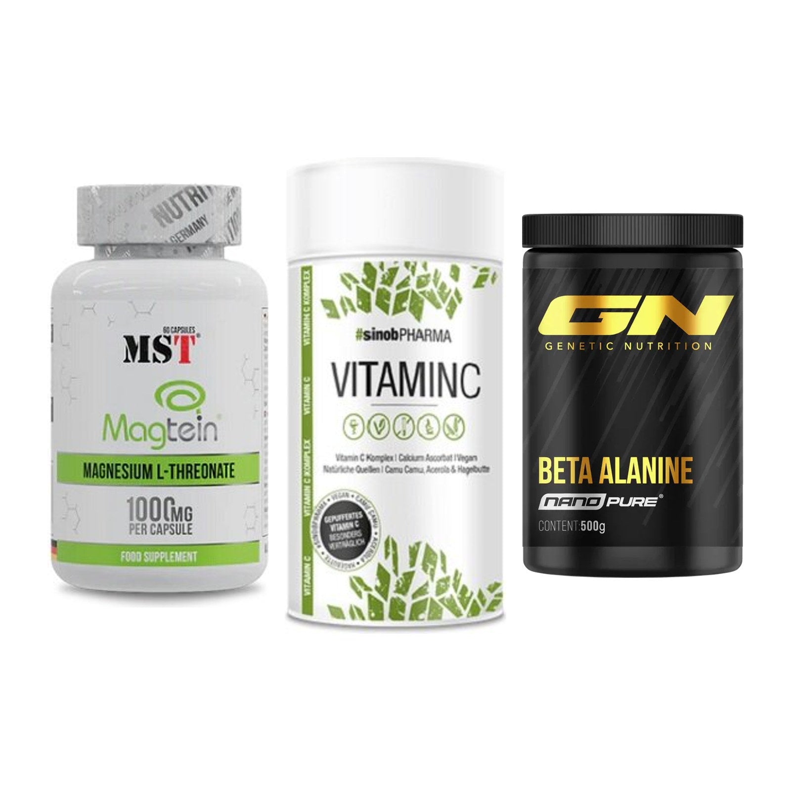 Ausdauer-Set: MST Magnesium + Sinob Vitamin C + GN Nano Beta – alle enthaltenen Artikel