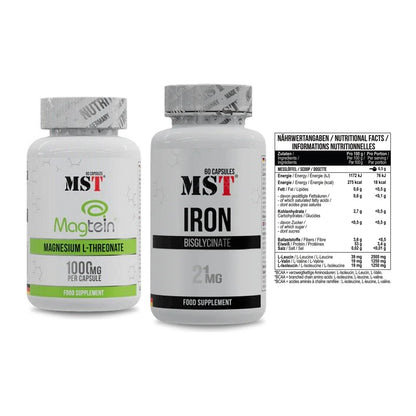 Ausdauer-Set: MST Magnesium + MST Iron Bisglyc + MST BCAA Zero – alle enthaltenen Artikel