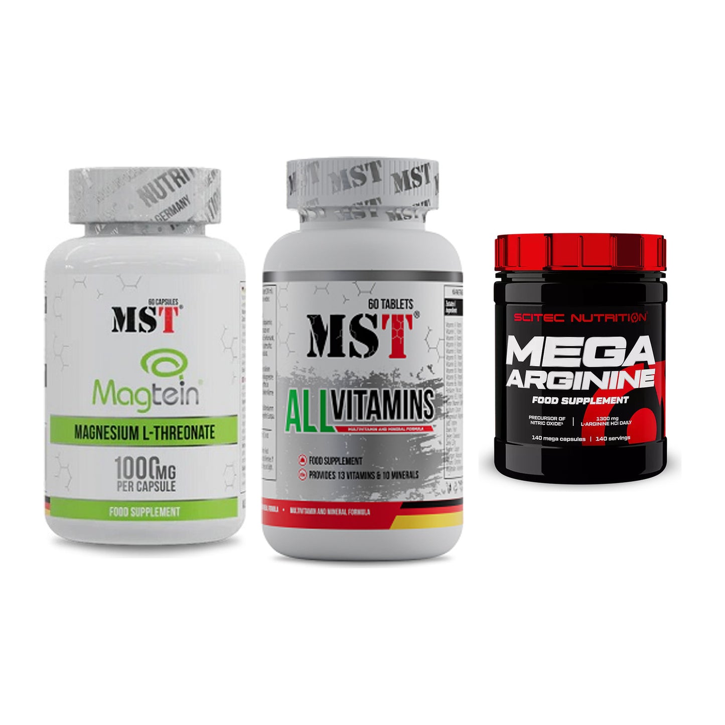 Ausdauer-Set: MST Magnesium + MST All Vitamins + Scitec Mega – alle enthaltenen Artikel