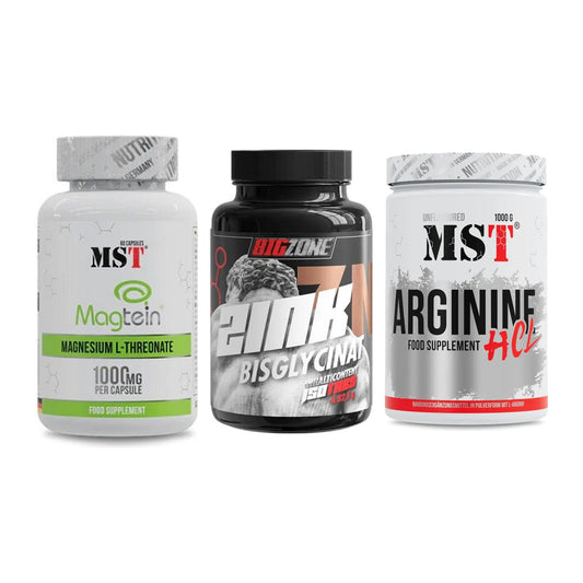 Ausdauer-Set: MST Magnesium + Big Zone Zink + MST Arginine HCL – alle enthaltenen Artikel