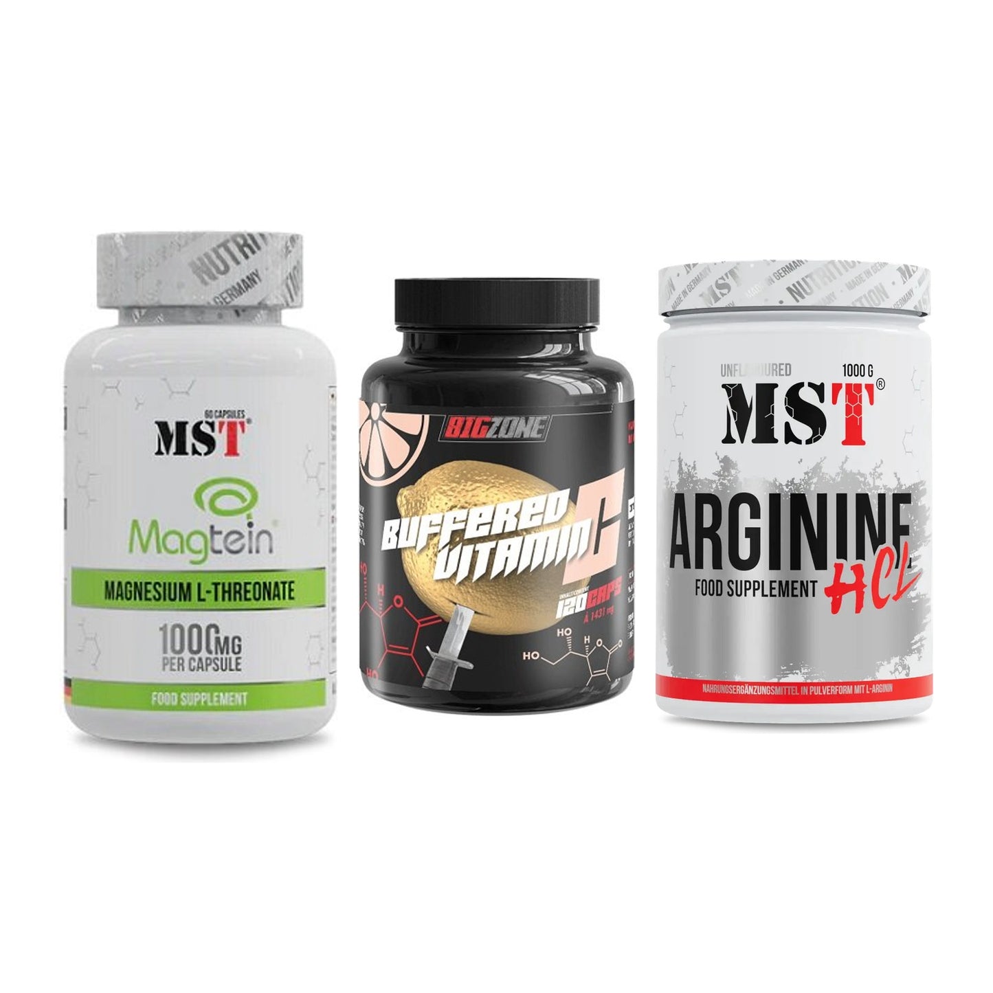 Ausdauer-Set: MST Magnesium + Big Zone Buffere + MST Arginine HCL – alle enthaltenen Artikel