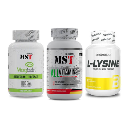 Ausdauer-Set: MST Magnesium + MST All Vitamins + BioTech L-Lysine – alle enthaltenen Artikel