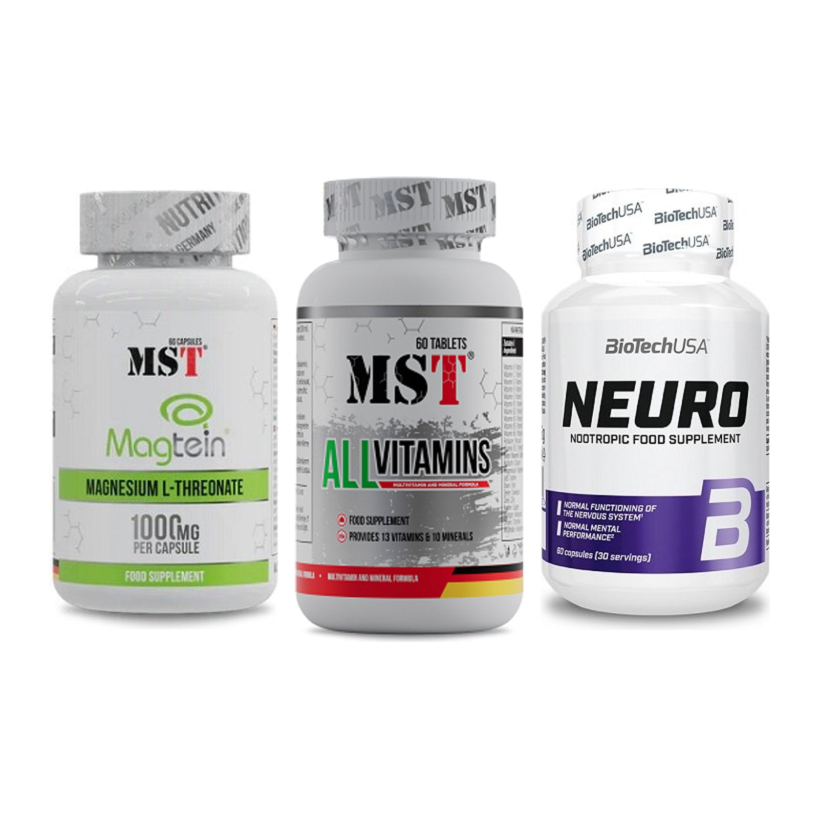 Ausdauer-Set: MST Magnesium + MST All Vitamins + BioTech Neuro – alle enthaltenen Artikel