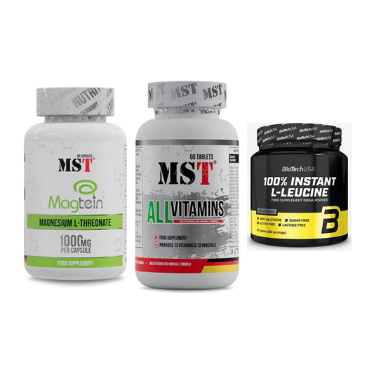 Ausdauer-Set: MST Magnesium + MST All Vitamins + BioTech 100% – alle enthaltenen Artikel