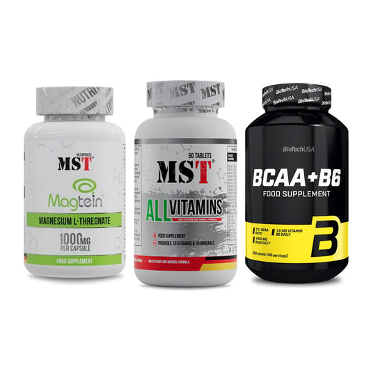 Ausdauer-Set: MST Magnesium + MST All Vitamins + BioTech BCAA+B6 – alle enthaltenen Artikel