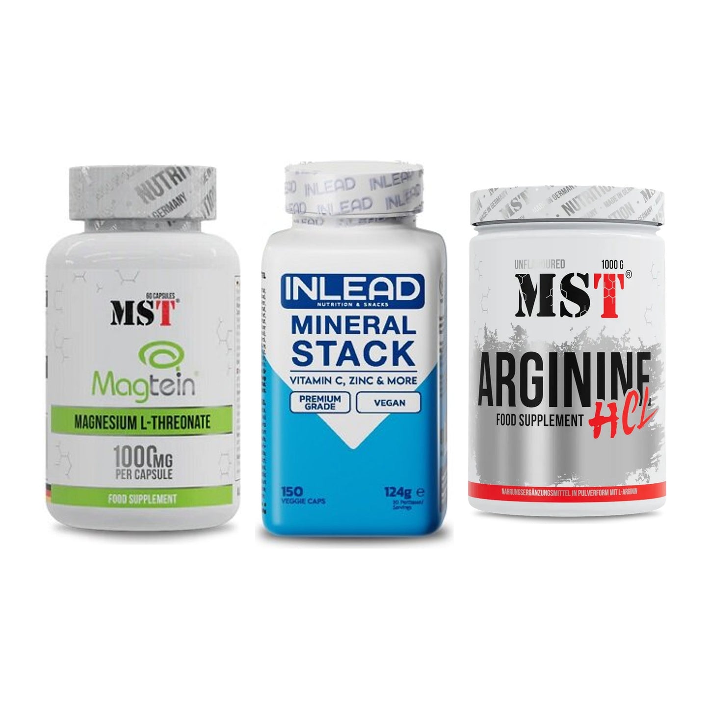 Ausdauer-Set: MST Magnesium + INLEAD Mineral + MST Arginine HCL – alle enthaltenen Artikel