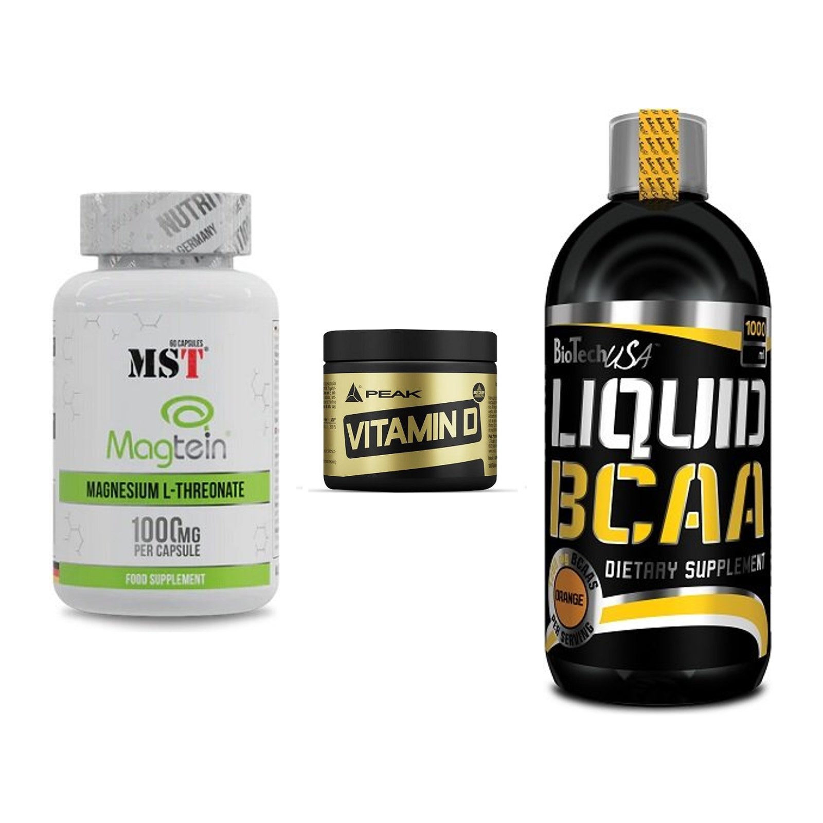 Ausdauer-Set: MST Magnesium + Peak Vitamin D + BioTech Liquid – alle enthaltenen Artikel