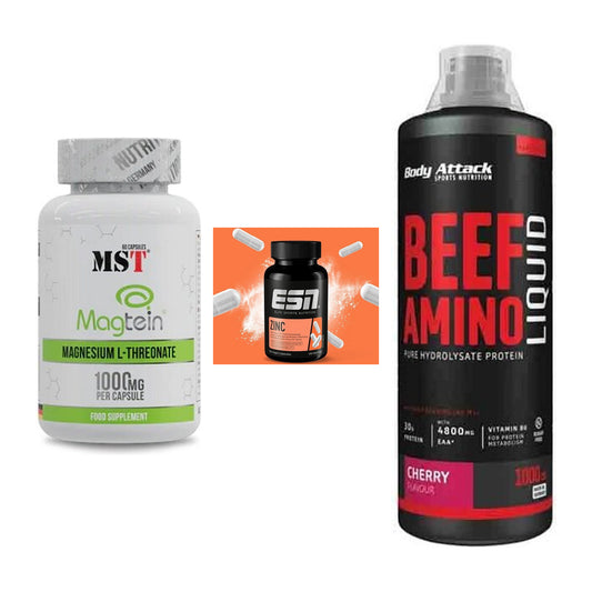 Ausdauer-Set: MST Magnesium + ESN Zinc + Body Attack Beef – alle enthaltenen Artikel
