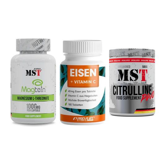 Ausdauer-Set: MST Magnesium + ProFuel EISEN + MST Citrulline – alle enthaltenen Artikel