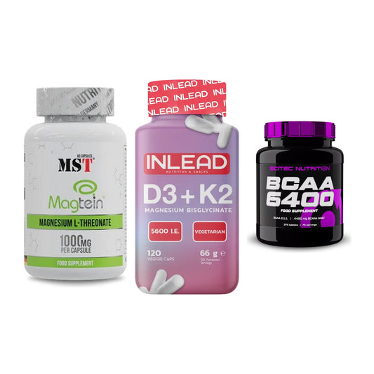 Ausdauer-Set: MST Magnesium + INLEAD Vitamin + Scitec BCAA 6400 – alle enthaltenen Artikel