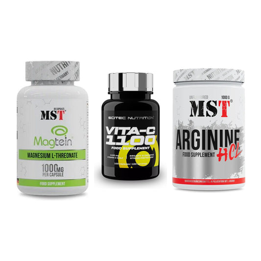Ausdauer-Set: MST Magnesium + Scitec Vitamin C + MST Arginine HCL – alle enthaltenen Artikel