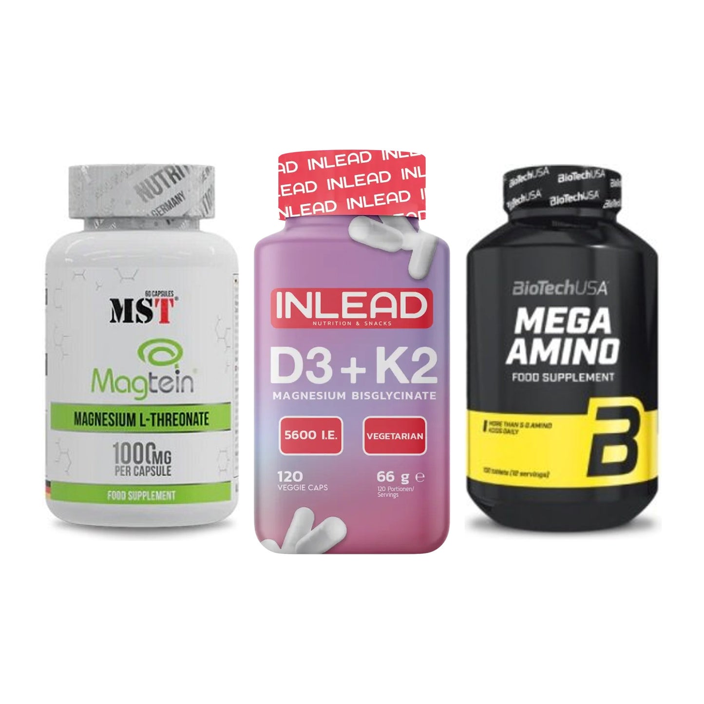 Ausdauer-Set: MST Magnesium + INLEAD Vitamin + BioTech Mega – alle enthaltenen Artikel