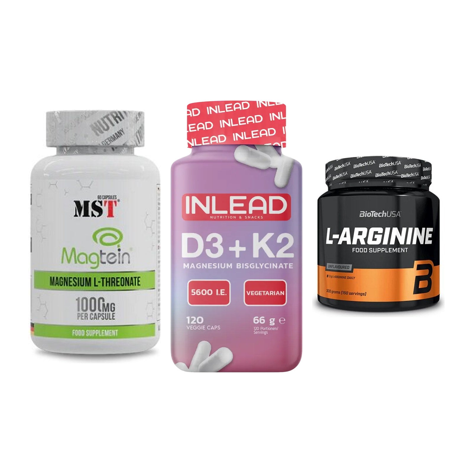 Ausdauer-Set: MST Magnesium + INLEAD Vitamin + BioTech L-Argini – alle enthaltenen Artikel
