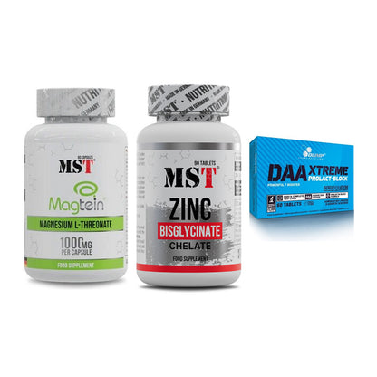 Ausdauer-Set: MST Magnesium + MST Zinc Chelate + Olimp DAA Xtreme – alle enthaltenen Artikel