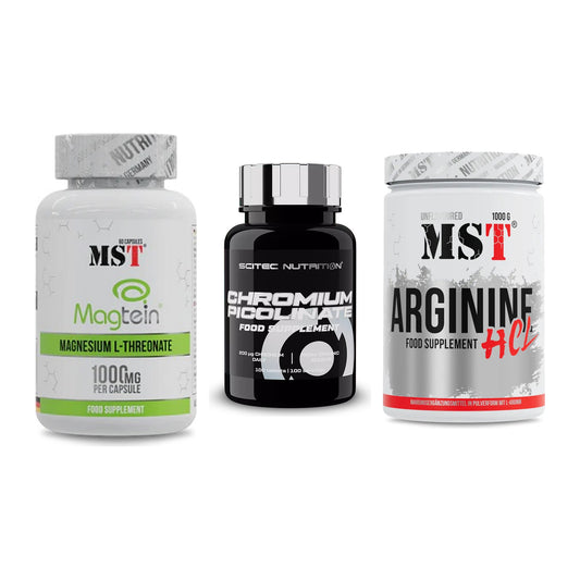 Ausdauer-Set: MST Magnesium + Scitec Chromium + MST Arginine HCL – alle enthaltenen Artikel