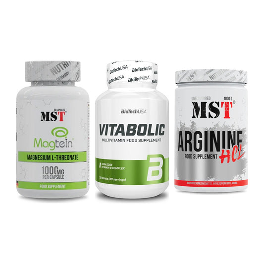 Ausdauer-Set: MST Magnesium + BioTech Vitaboli + MST Arginine HCL – alle enthaltenen Artikel