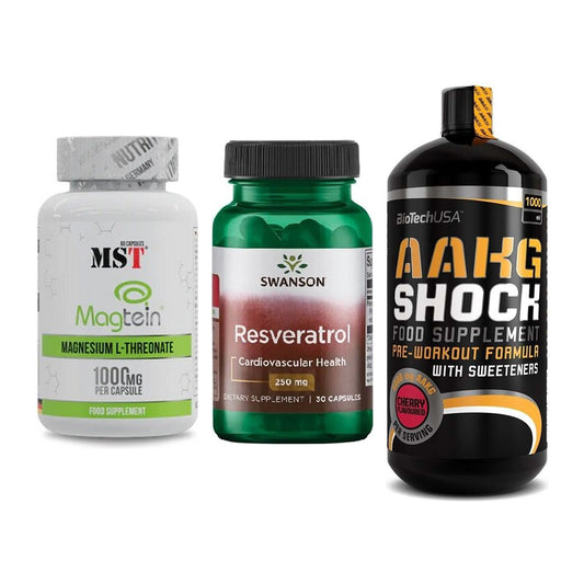 Ausdauer-Set: MST Magnesium + Swanson Resverat + BioTech AAKG – alle enthaltenen Artikel